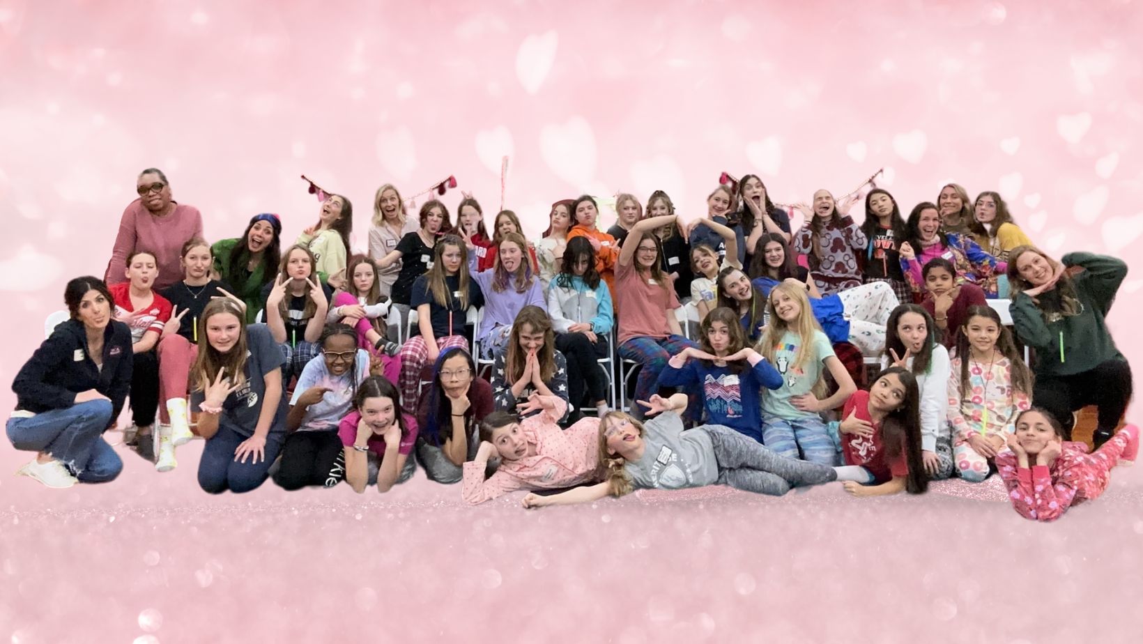 group of girls from galentines party