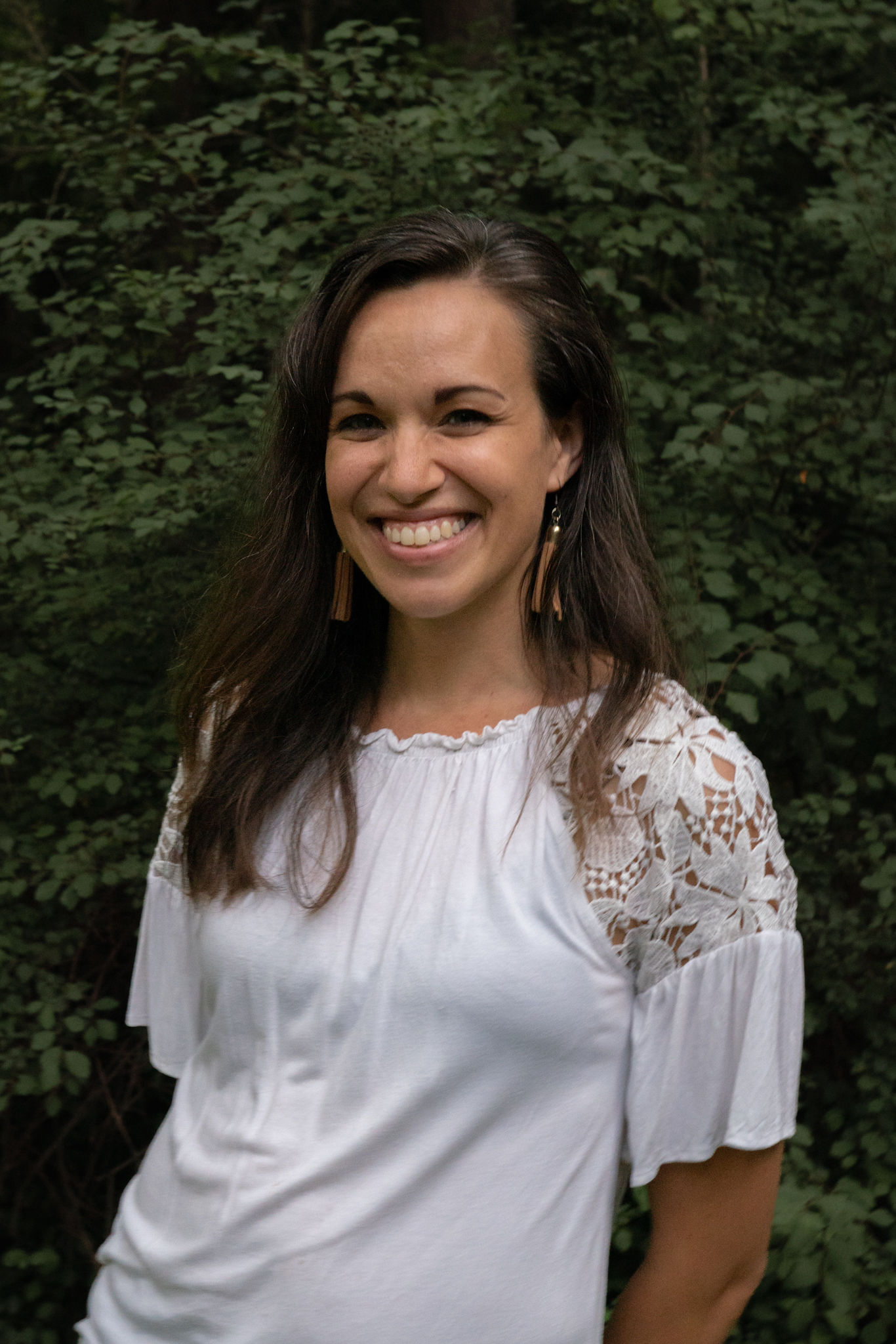 woman in white shirt